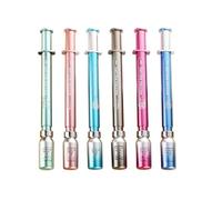 Générique Syringe Gel Pens, 0.38mm Fine Tip Black Ink, Novelty Realistic Smooth Writing Funny Stationery for Students Adults Home Classroom Office Note Taking Drawing Sketching Supplies