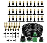 Générique Système de Brumisation pour Terrasse, Kit Brumisateur Extérieur avec Tuyau et Buses, Refroidissement par Brume Fine, Idéal pour Jardin, Balcon, Patio, Pergola et Parasol