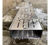 Générique Système de caniveaux de Drainage Robuste pour allée, kit de Drainage pour Canal d'eau extérieur, Patio et Cour, Grille de caniveau en béton, Acier Inoxydable 304, Facile à Installe