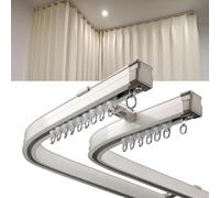 Générique Système De Double Rail De Rideau Incurvé - Rail Flexible en Alliage D’Aluminium avec Accessoires pour Baie Vitrée Et Séparation De Pièce(Size:160cm (5.2ft),Color:Support au Plafond)