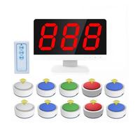 Générique Système de Jeu Quiz sans Fil avec 3 à 10 buzzers et Moniteur, Comprend 4 Couleurs d'état Modes réponse, Distance Effective 100 mètres, idéal for Les Concours Scolaires fête(10 Groups)