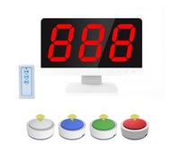 Générique Système de Jeu Quiz sans Fil avec 3 à 10 buzzers et Moniteur, Comprend 4 Couleurs d'état Modes réponse, Distance Effective 100 mètres, idéal for Les Concours Scolaires fête(4 Groups)