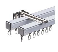 Générique Système de Rail pour Rideaux, kit de Rail en Aluminium Robuste, Fixation Murale ou Plafond de 2,5 m (8,2 pi) pour séparateurs de pièce et Rideaux, système de ra
