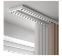 Générique Système de Rails de Rideaux Silencieux à Double rangée pour Faux Plafond - Idéal pour préserver l'intimité dans Les espaces Ouverts, Fonctionnement Fluide, Installation Facile, Parfait pour