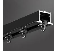 Générique Système de Tringle à Rideau de Plafond encastrée pour Rideau de Douche, antirouille, réglable, avec Rail Coulissant Invisible intégré pour Appartements et hôpitaux (Noir, 7,5 m / 24,6 pi)