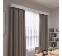 Générique Système de Tringle à Rideaux avec Cache-Rideau, Tringle décorative de 150 cm pour Salon, Coffre à Rideaux intérieur avec 2 Rails coulissants, kit de Tringle à Rideaux Blanche