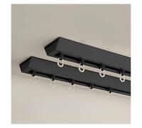 Générique Système de Tringle à Rideaux de Plafond pour séparation de pièces, Double Tringle à Rideaux réglable pour Salon et Chambre, Noir 300 cm (2 x 150 cm) - Installation Facile