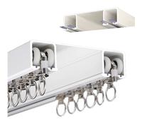 Générique Système de Tringle à Rideaux Double Robuste, Fixation Murale, coulissement Silencieux, idéal pour séparer Les pièces, Fonctionnement Fluide, Couleur crème, Longueur 350 cm