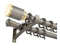 Générique Système de Tringle à Rideaux, Ensemble de Deux tringles pour Chambre et Rideaux - 140 cm (4,6 pi) Champagne, Supports Inclus, idéal pour séparer Les pièces et décorer Votre intérieur.