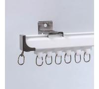 Générique Système de Tringle à Rideaux Murale en Alliage d'aluminium - Système de coulissement Silencieux et Fluide pour Les séparations de pièces, Salons, Chambres et Bureaux - 2,5 m (8,2 pi) Blanc,