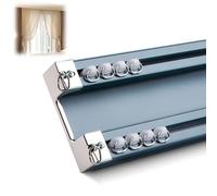 Générique Système de Tringle à Rideaux, système de Rideaux de Plafond à Double Rail - Séparateur de pièce avec Rail réglable et Accessoires, Installation Facile pour Les Maisons Modernes, Bleu, 5 m /