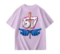 Générique T Shirt 67 Meme Six Seven pour Enfants garçons Filles T-Shirt Manches Courtes Col Rond Casual Oversize Classique Noël Baseball Basketball