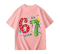 Générique T Shirt 67 Meme Six Seven pour Enfants garçons Filles T-Shirt Manches Courtes Col Rond Casual Oversize Classique Noël Baseball Basketball