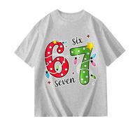 Générique T Shirt 67 Meme Six Seven pour Enfants garçons Filles T-Shirt Manches Courtes Col Rond Casual Oversize Classique Noël Baseball Basketball