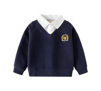 Générique T-Shirt à Manches Longues et col à Revers pour garçon en Bas âge, imprimé Dessin animé, vêtement décontracté pour Enfants#Y