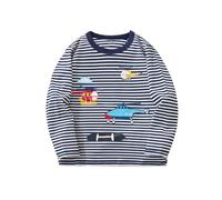 Générique T-Shirt à Manches Longues pour garçon, imprimé hélicoptère, rayé, Confortable et décontracté, idéal pour l'hiver et l'automne (Grey, 4-5 Years)