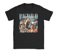 Générique T-Shirt Ample À Manches Courtes,Pedro Pascal Streetwear Hip-Hop, Imprimé Rétro, À La Mode Et Polyvalent (5 M)