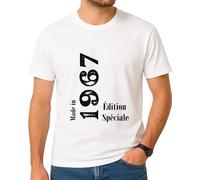 Générique T-Shirt Anniversaire Homme « Made in 1967 - Édition Spéciale » - Idée Cadeau Original Naissance Année 1967 Taille XL