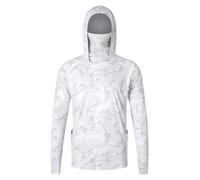 Générique T Shirt Anti UV Homme Capuche UPF50+ Chemise de pêche à Manches Longues Sweat à Capuche Protection Solaire Tee Shirts Anti-UV Respirant à Séchage Rapide (Masque Intégré)
