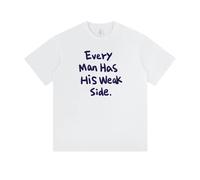 Générique T-Shirt avec Impression de Lettres Every Man Has His Weak Side Cool Design Trendy Unisexe Vêtement décontracté Confortable pour la Vie Quotidienne