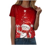 Générique T Shirt Basique Thème Fêtes en Coton Vêtement Décontracté Respirant Simple Le Haut Confortable pour Une Soirée Cocooning en Hiver Ou Un Look Décontracté pour Noël