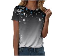 Générique T Shirt Basique Thème Fêtes en Coton Vêtement Décontracté Respirant Simple Le Haut Confortable pour Une Soirée Cocooning en Hiver Ou Un Look Décontracté pour Noël