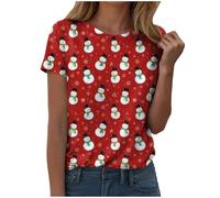 Générique T Shirt Basique Thème Fêtes en Coton Vêtement Décontracté Respirant Simple Le Haut Confortable pour Une Soirée Cocooning en Hiver Ou Un Look Décontracté pour Noël