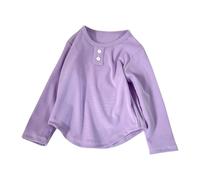 Générique t-Shirt,Children's Base Layer Comfortable Clothes Spring Autumn Winter Boys Girls Long Sleeved T Shirt T-Shirts De Fille V (Purple, 12-18 Months)