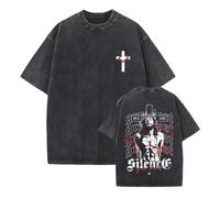 Générique T-Shirt chrétien avec Motif Croix de Jésus Lavage Vintage Manches Courtes Haut d'été vêtements Classiques sacrés de la Foi