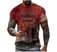 Générique T-Shirt d'halloween pour Homme Costume Halloween avec Imprimé Sang Bloodsplash Top Casual T Shirt Oversize Confortable Idéal Les Fêtes et la Vie Quotidienne