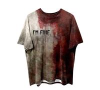 Générique T-Shirt d'halloween pour Homme Hauts décontractés Deguisement Halloween Problème Résolu Blood Tops Respirant Confortable Col Rond Manches Courtes Costume