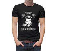 Générique t-Shirt djmh personnalisé Humour Cadeaux fête Une légende VIT mais ne Meurt jamais Chanteur Johnny Hallyday N029 (XS)