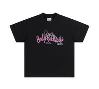 Générique T-Shirt en Coton Doux Et Confortable avec Un Motif De Texte Rose Vibrant, Adapté pour La Tenue Quotidienne Décontractée, Le Style De Rue, Les Activités De Plein Air-color01||s