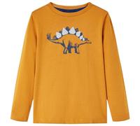 Générique T-Shirt Enfants à Manches Longues Ocre foncé 128,Hauts pour Enfants,0.2KG-12857