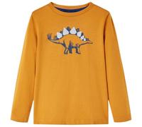 Générique T-Shirt Enfants à Manches Longues Ocre foncé 92,Hauts pour Enfants,0.16KG-12854