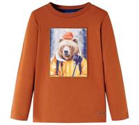 Générique T-Shirt Enfants à Manches Longues Orange brûlé 128,Hauts pour Enfants,0.22KG-12772