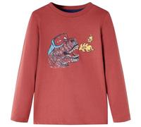 Générique T-Shirt Enfants à Manches Longues Rouge brûlé 116,Hauts pour Enfants,0.18KG-13456