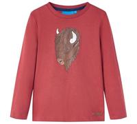 Générique T-Shirt Enfants à Manches Longues Rouge brûlé 128,Hauts pour Enfants,0.21KG-13002