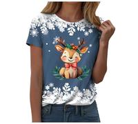 Générique T Shirt Féminin De Noël Coton Biologique T Shirt Féminin Souple Tendance Le Haut Confortable pour Une Soirée Cocooning en Hiver Ou Un Look Décontracté pour Noël