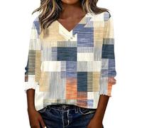 Générique T-Shirt Femme Léger Manches Courtes Col V Imprimé Citrouille Chauve-Souris pour Travail Décontracté (Beige, XXL)