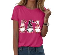 Générique T-Shirt Femme Noël Manches Courtes Col Rond - Impression Complète Père Noël en Traîneau et Flocons de Neige - Haut Léger Confortable pour Les Fêtes