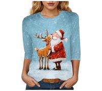 Générique T-Shirt Femme Noël Manches Courtes Style Campagne - Motif Champêtre de Oiseaux Hivernaux et Branches Givrées - Col Rond Confortable pour Un Noël Rustique