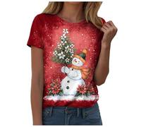 Générique T Shirt Hiver Coton Extensible Vêtement Confortable Agréable À Porter Élégant Le Haut Confortable pour Une Soirée Cocooning en Hiver Ou Un Look Décontracté pour Noël