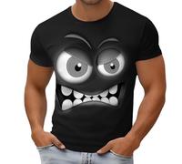 Générique T-Shirt Homme Décontracté à Impression 3D Monstre Farceur - Haut Manches Courtes Col Rond Style Ludique et Moderne, Thème Émoticône pour Un Look Décontracté, Jeune et Dynamique