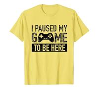 Générique T Shirt Homme Noir - Tee Shirt Homme Noir T-Shirt à Manches Courtes et col Rond pour Homme avec imprimé Lettre I Paused My Game to Be Here Tendance Florale