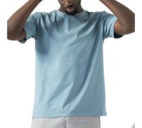 Générique T Shirt Homme Soie Glacée Mode Uni Polyvalent Loose Demi Manches Manches Courtes sous Couche Haut Sportif(Light Blue, XXXL)