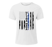 Générique T-Shirt Manches Courtes pour Hommes, Jour de l'indépendance, été, Drapeau, Lettre imprimée, Mode, Style décontracté de Rue (White, M)