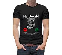 Générique T Shirt MC Donald m Appelle Faut Que j y aille L018 (M, Noir)