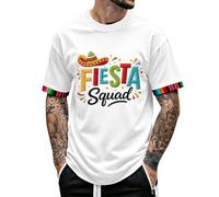 Générique T-Shirt Mexicain à Manches Courtes, Confortable et décontracté, avec Un Motif Festif (White, XXXXXL)