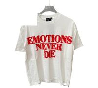 Générique T-Shirt Noir Ample avec Motif d'ange. Confectionné dans Un Tissu Doux Et Confortable, Il Est Orné d'une Inscription Stylisée « Emotion ».-color3||s